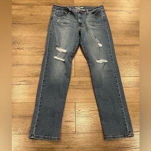 [W30L30]Levi’s Boyfriend Copain Mid Rise Distressed Straight Jeans